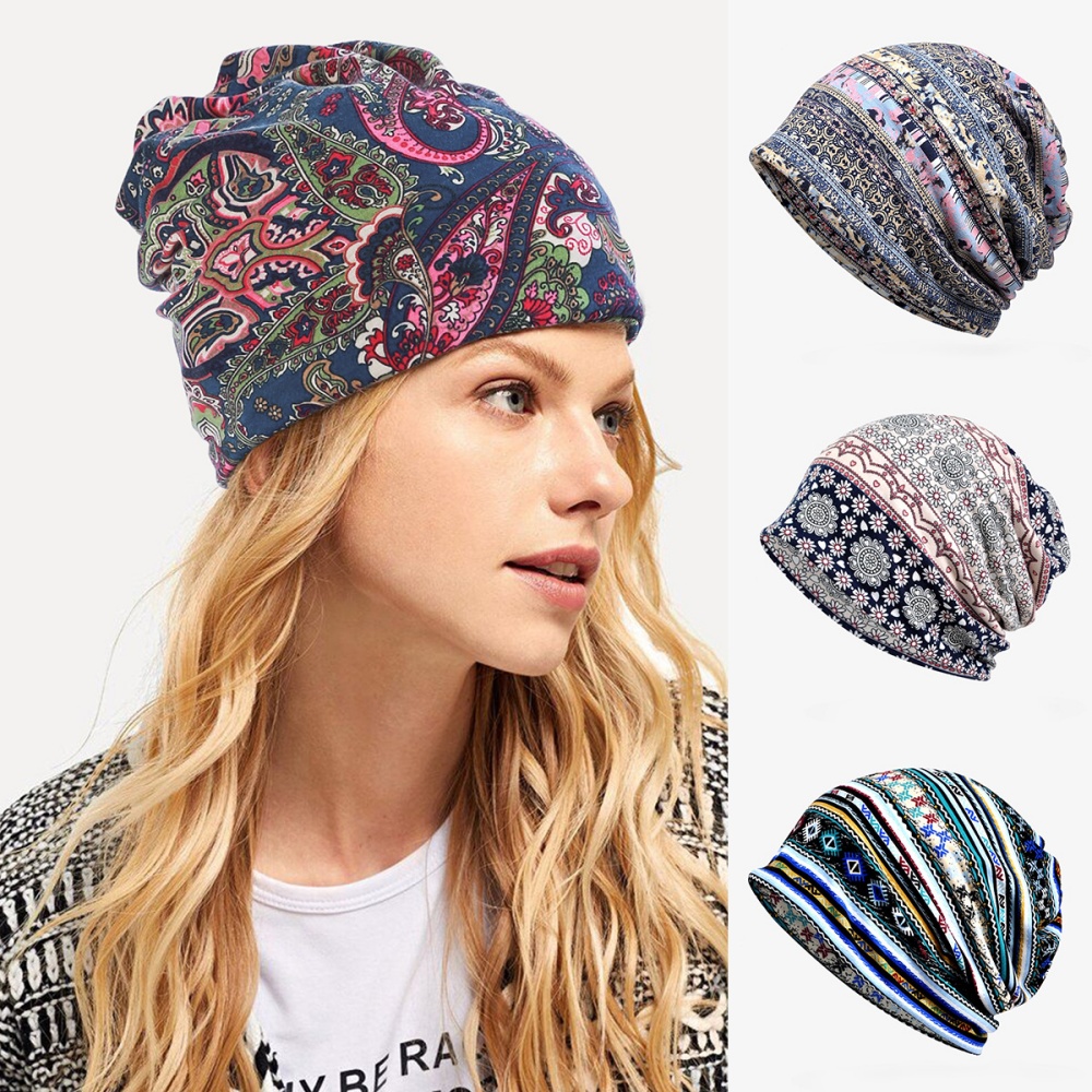 Winter Ethnic Fashion For Women - 여성용 스카프 이중 목적 후드 비니