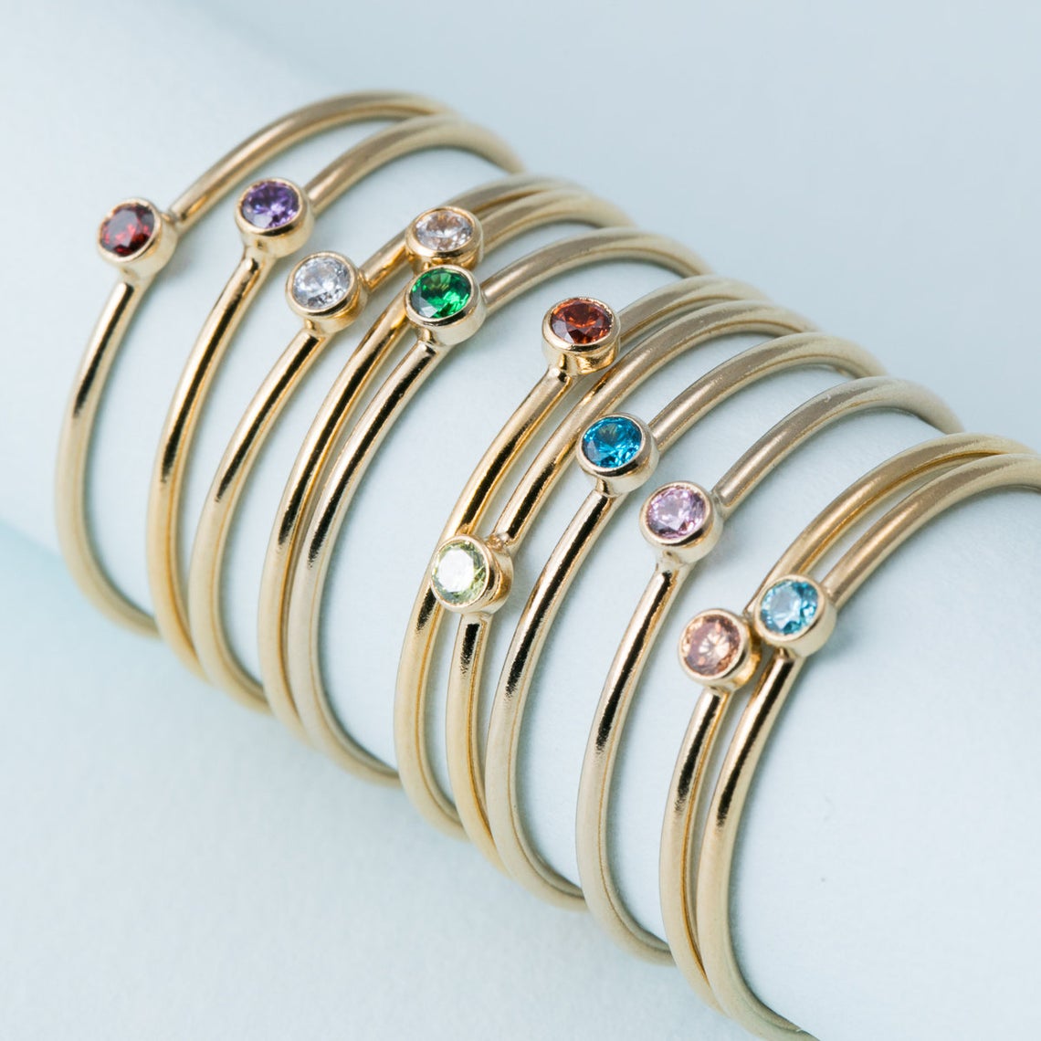 여성용 탄생석 반지, 14K 골드 채워진 너클 링, 보 - Ethnic Fashion Jewellery 리뷰 및 가격