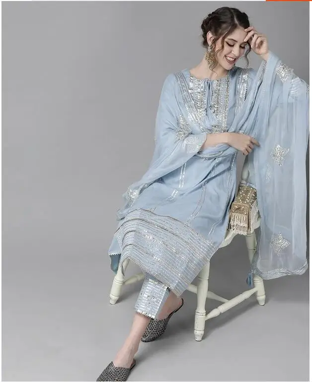 전통 인도 펀자비 자수 에스닉 스타일 의류, 여성 상의 - Salwar Kameez Set 리뷰 및 가격