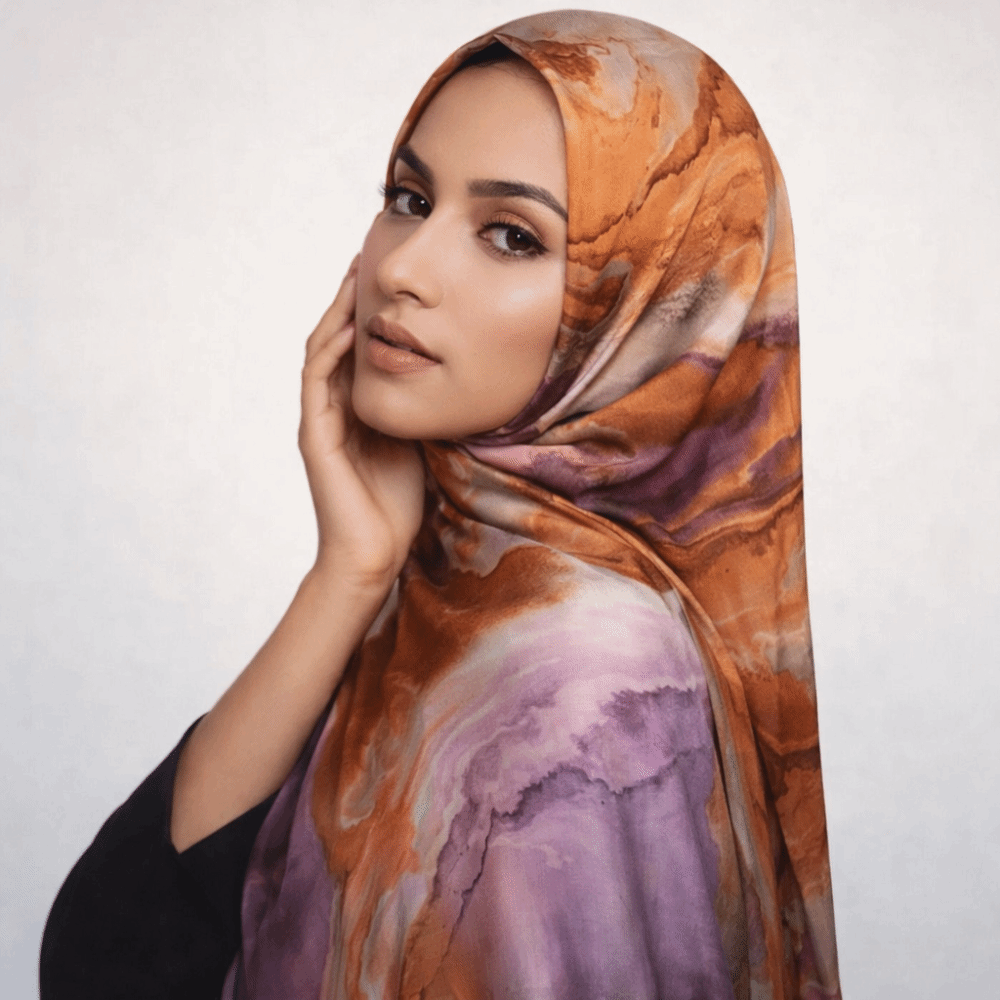 우아한 옴브레 새틴 스카프 에스닉 통기성 프린트 반다나 - Ethnic Fabric 리뷰 및 가격