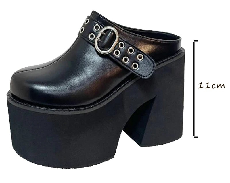 11cm PU 가죽 플랫 여성 패션 하이힐 펌프스 플랫 - Ethnic Modern Fashion 리뷰 및 가격