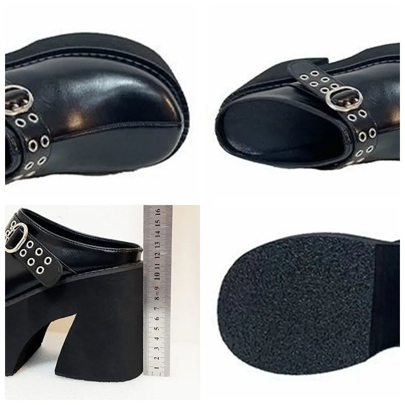 11cm PU 가죽 플랫 여성 패션 하이힐 펌프스 플랫 - Ethnic Modern Fashion 리뷰 및 가격