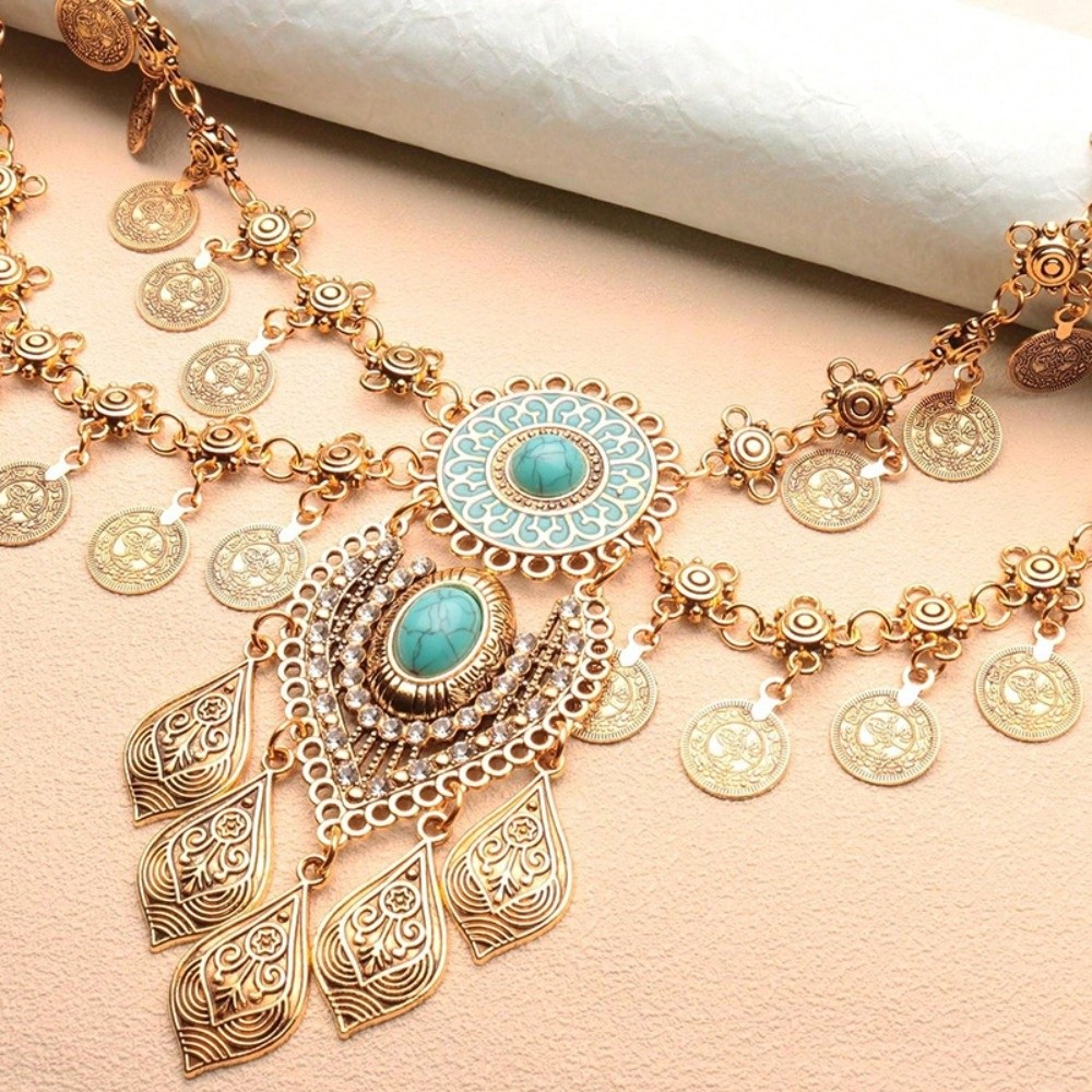 보헤미안 스타일 이중 레이어 벨리댄스 허리 체인 태슬  - Ethnic Fashion Jewellery 리뷰 및 가격