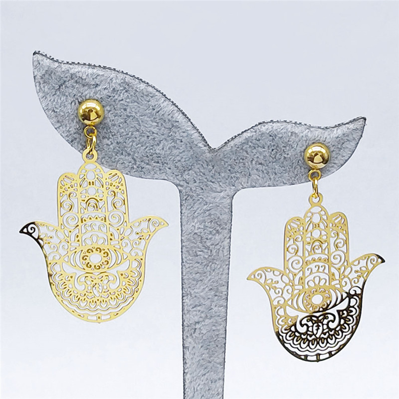 보헤미아 스테인레스 스틸 빅 귀걸이 여성 골드 컬러 파 - Ethnic Fashion Jewellery 리뷰 및 가격