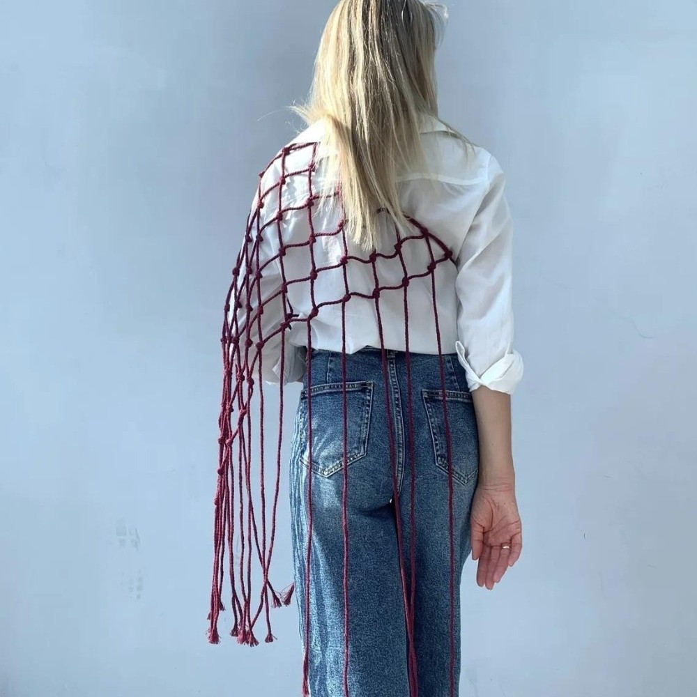보헤미안 네트 프린지 스카프 숄 장식 태슬 에스닉 디자 - Ethnic Fashion Design 리뷰 및 가격