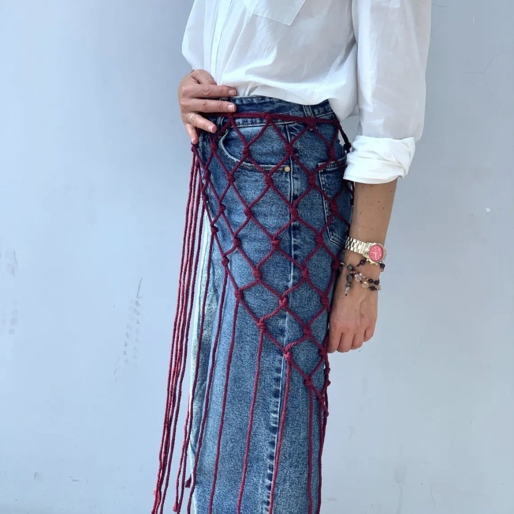 보헤미안 네트 프린지 스카프 숄 장식 태슬 에스닉 디자 - Ethnic Fashion Design 리뷰 및 가격