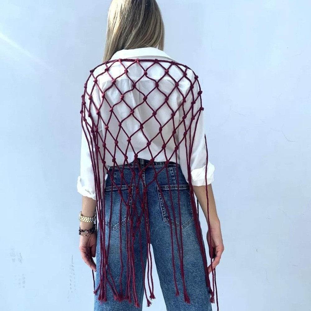 보헤미안 네트 프린지 스카프 숄 장식 태슬 에스닉 디자 - Ethnic Fashion Design 리뷰 및 가격