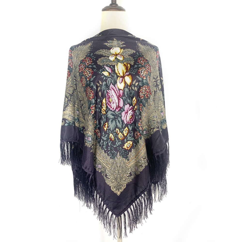 에스닉 스타일 러시아 스퀘어 스카프, 럭셔리 여성 꽃  - Winter Ethnic Fashion For Women 리뷰 및 가격